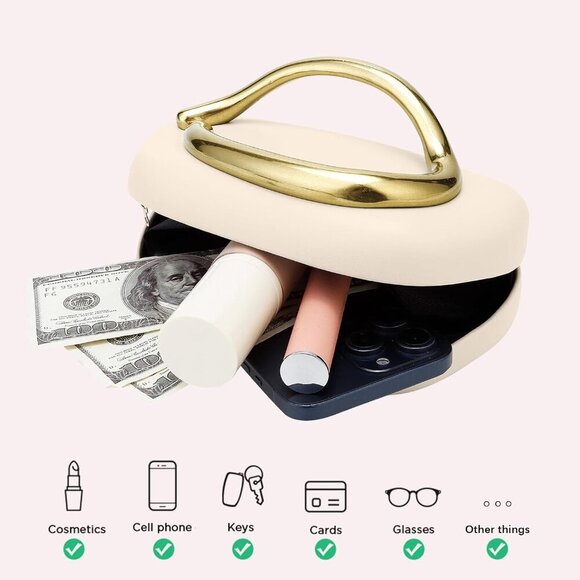 Brand New PU Women's Evening Clutch White Chocolate Crossbody Bag - Picture 5 of 8